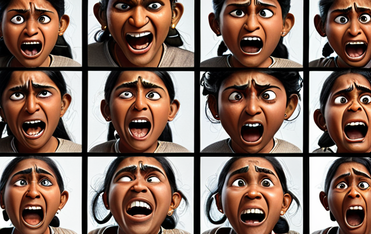 **
A character design showcasing a range of emotions (happiness, sadness, anger, fear) clearly expressed on their face. The character's design should reflect cultural nuances specific to Indian culture. Use AI tools to refine the emotion expressions, ensuring authenticity. Focus on conveying the importance of emotions in character design.
**