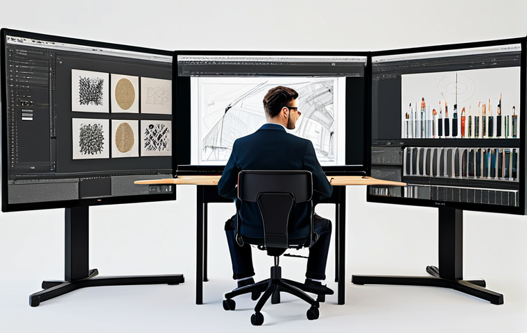 A professional character designer, fully clothed in modest business attire, seated at a modern digital art workstation. They are focused on a large screen displaying a meticulously designed professional character model, alongside traditional art tools like a sketchbook and pencils on the desk. The character model on screen, a human figure, exhibits subtle expressive features, perfect anatomy, and correct proportions. The studio environment is clean, bright, and modern, representing a blend of artistic vision and technical skill. High-quality professional photography, ultra-detailed, sharp focus, safe for work, appropriate content, fully clothed, professional, family-friendly, natural pose, well-formed hands, proper finger count, natural body proportions.