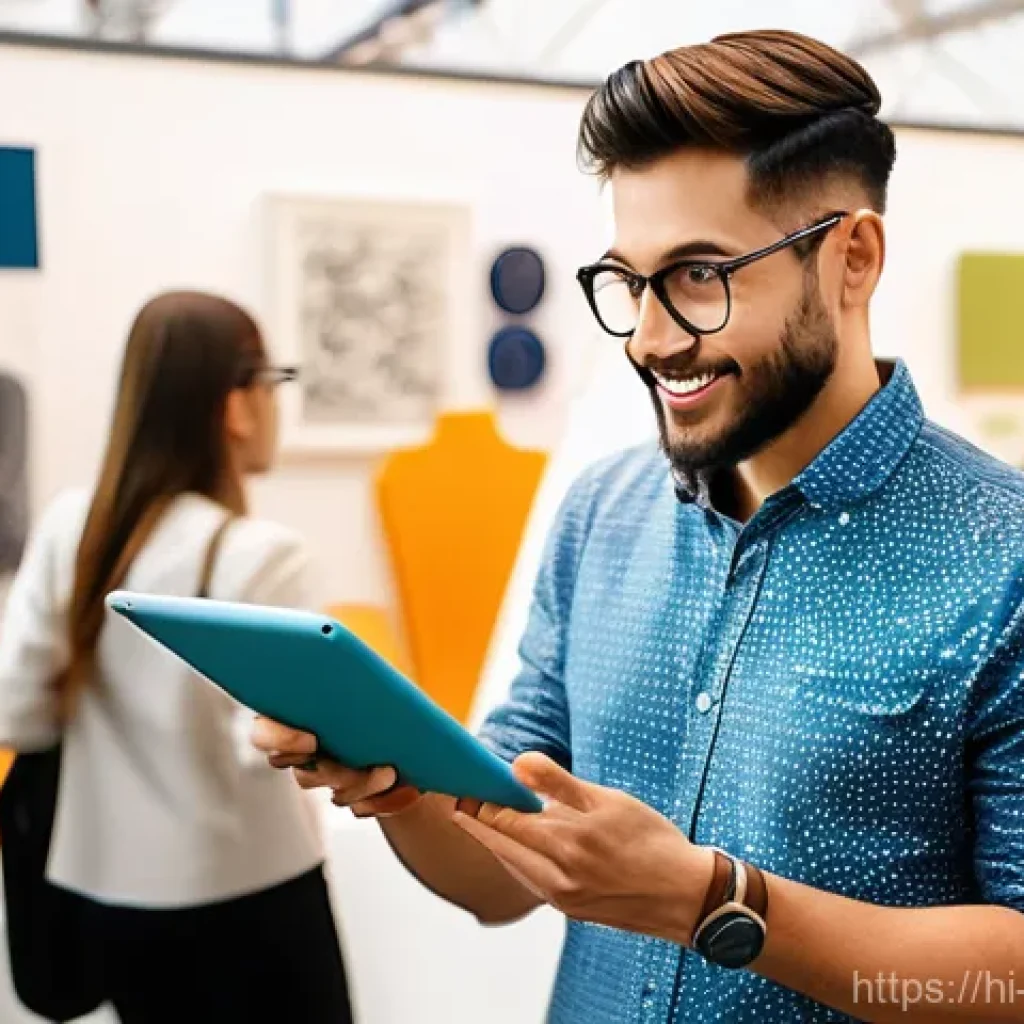 캐릭터디자이너로서 성공하는 네트워킹 방법 - **A Character Designer Networking at an Industry Event:** A vibrant scene at a local art fair or ind...