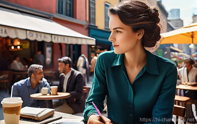 캐릭터디자이너로서 창작 블록 극복법 - **Prompt 1: Urban Inspiration**
    "A character designer, a woman in her late twenties, with keen, ...