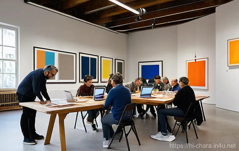 캐릭터디자인 실기 시험 대비 체크리스트 - **Prompt 2: Diverse Portfolio Showcase**
    "An imaginative, gender-neutral artist, aged around 30-...