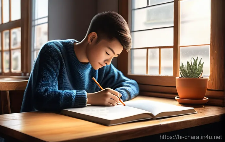 캐릭터디자인 학습에 필요한 필수 도구 - **Prompt:** "A young adult artist, dressed in a cozy, long-sleeved sweater and dark jeans, intently ...