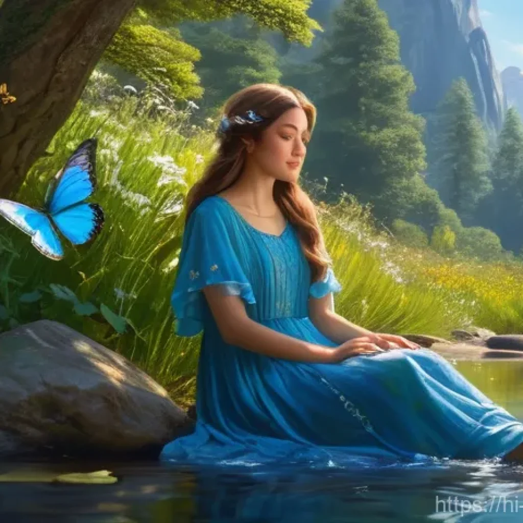 캐릭터디자인 직무에서 자주 쓰는 용어 - **Prompt 1:** A young woman, approximately 20 years old, with long, flowing brown hair, sits gracefu...