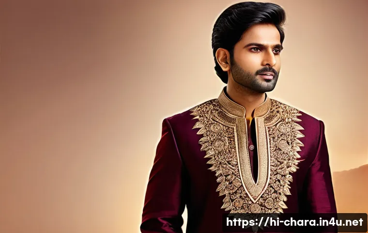 캐릭터디자인 직무의 핵심 가치 - A brave Hindi male character standing confidently with a strong posture, wearing traditional Indian ...