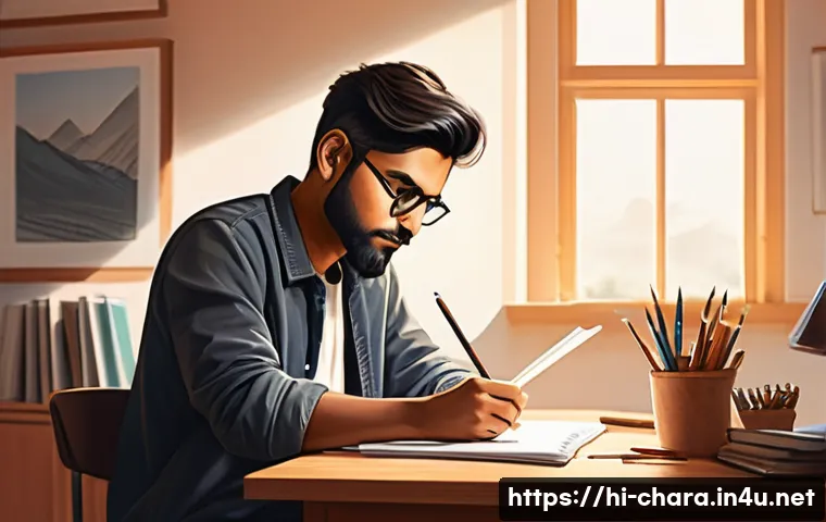 캐릭터디자인 직무에서의 개인 성장 사례 - A dynamic character design illustration blending traditional pencil sketching and digital painting t...