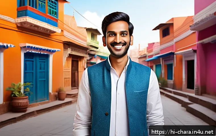 캐릭터디자인과 UX UI 디자인의 관계 - A vibrant and friendly digital character designed as a cheerful animated guide for a Hindi language ...